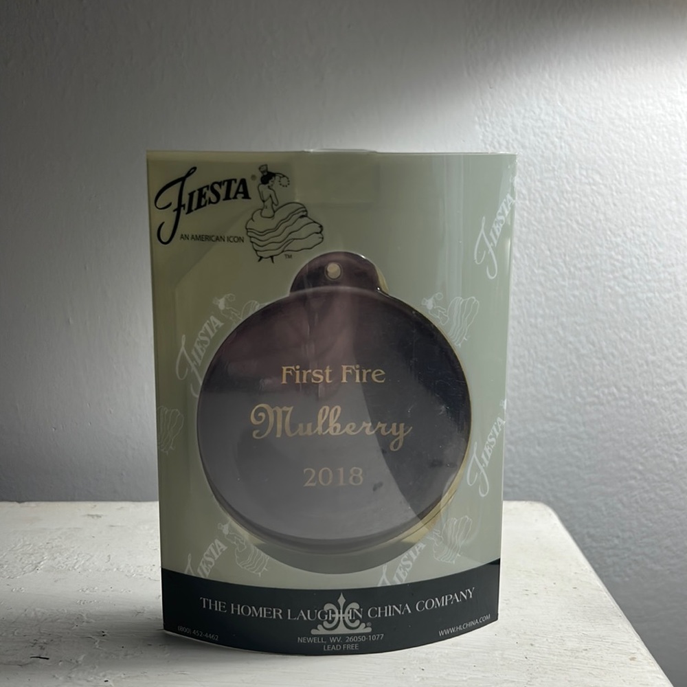 NIB Fiestaware First Fire Mulberry 2018 Ornament Homer Laughlin Fiesta